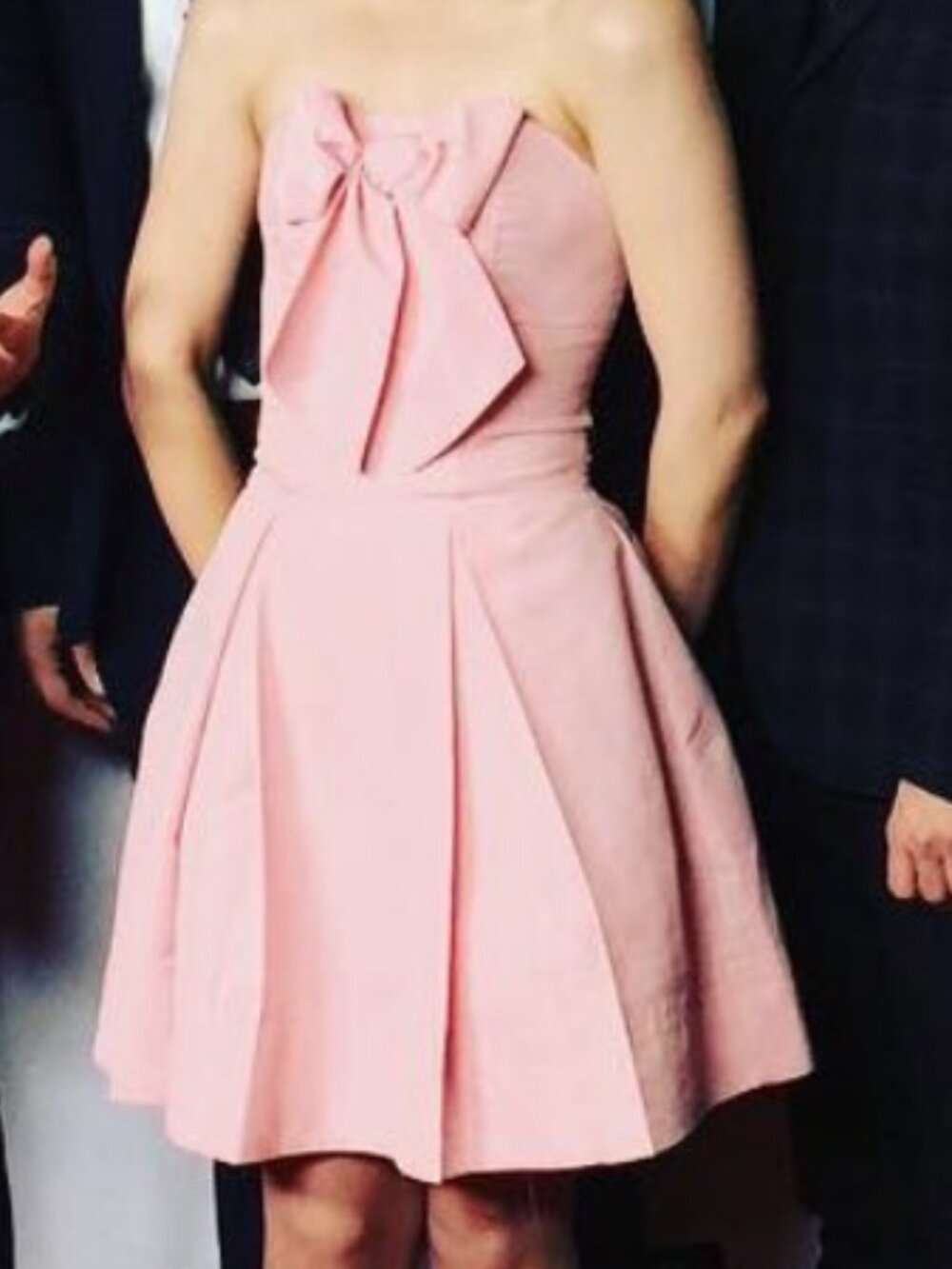 Vintage (xs) blush pink strapless mini dress with structured bodice
